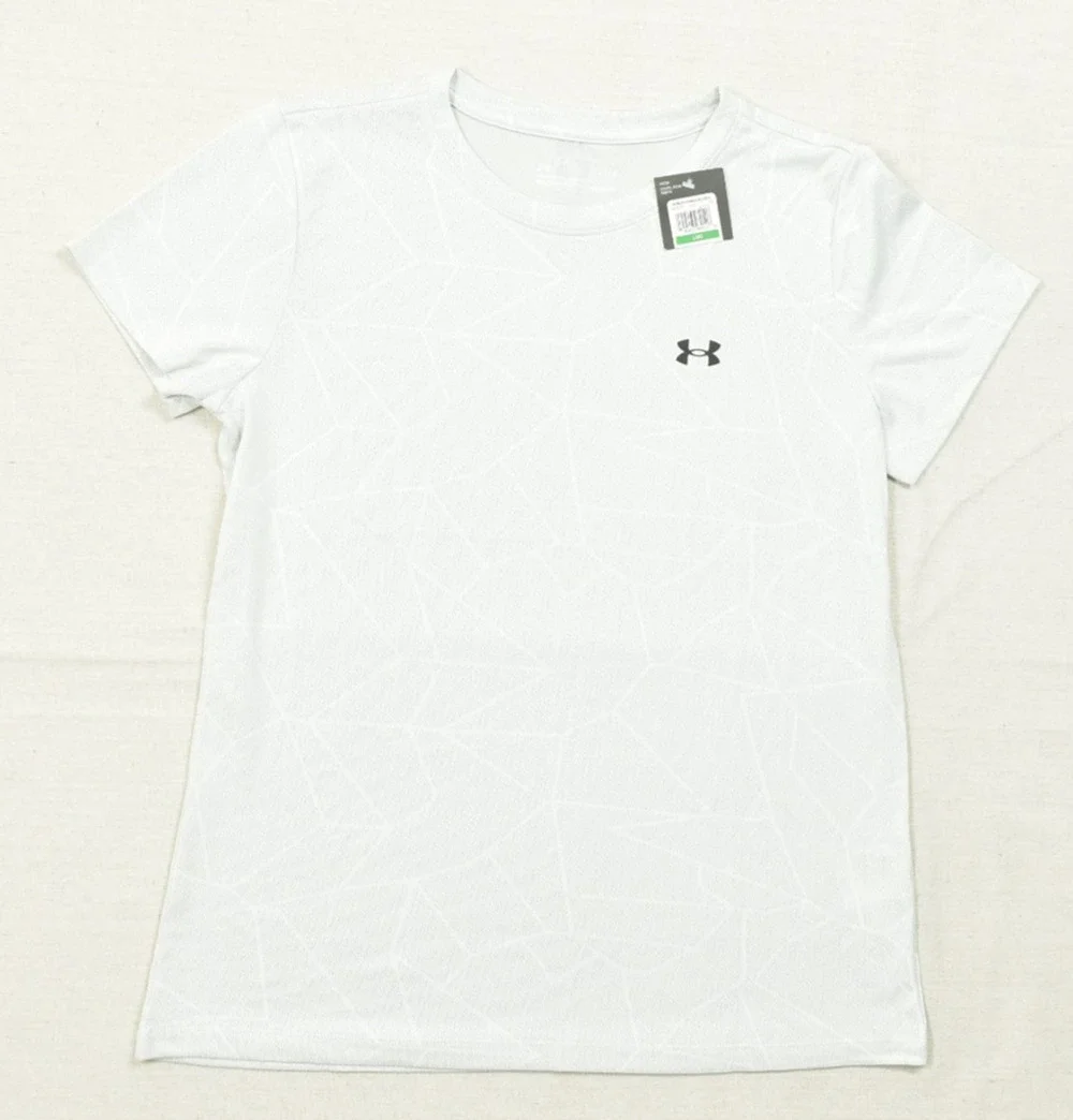 Under Armour Women's Size Large Gray HeatGear Loose Fit Short Sleeve Athletic Te